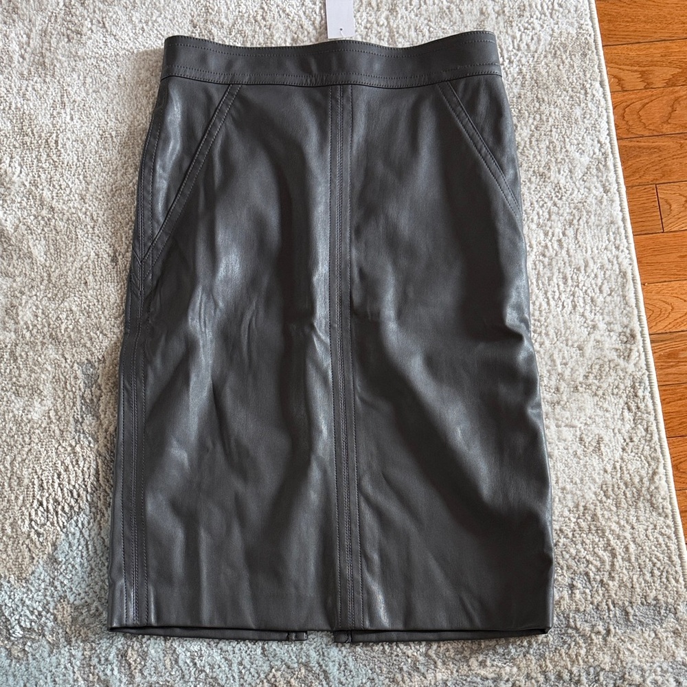 Gray Leather Skirt